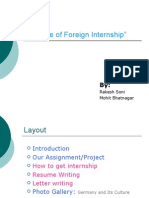 Scope of Foreign Internship