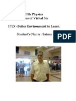 11th Physics Class Notes Newtons Law of Motion IPEX Dhanbad - Vishal Sir