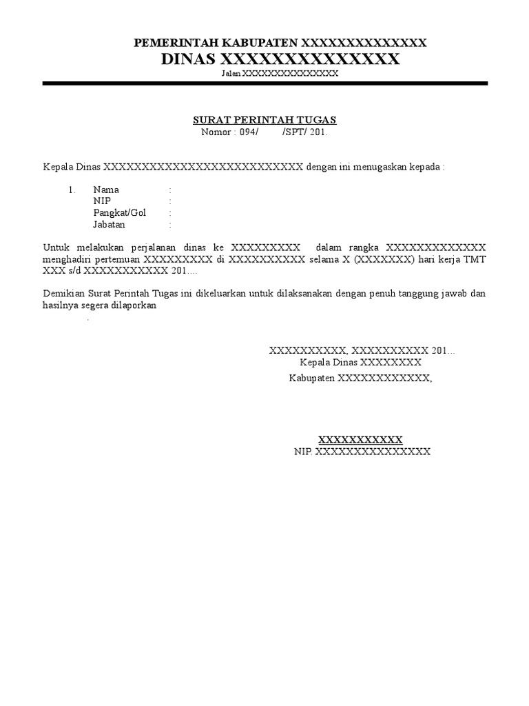 CONTOH Surat Perintah Tugas  PDF