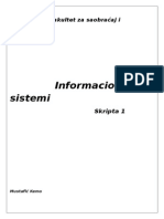 Informacioni Sistemi: Fakultet Za Saobraćaj I Komunikcije