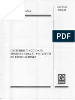 COVENIN 2002-1988 -  Criterios e Accoes Minimas para o Projecto de Edificios