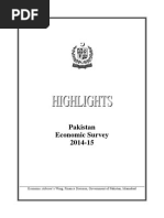 Pakistan Economic Survey 2014-15: Economic Adviser's Wing, Finance Division, Government of Pakistan, Islamabad