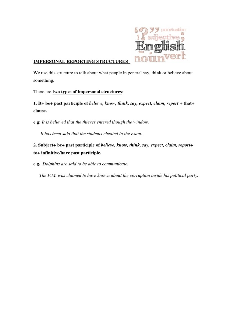 Personal and impersonal style examples image