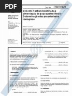 NBR 09830 - 1993 - Cimento Portland Destinado a Cimentação de Poços
