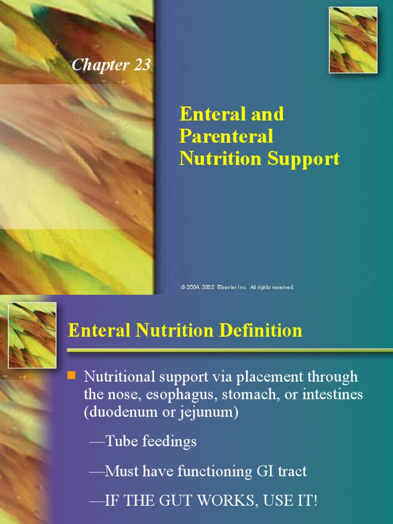 Enteral and Parenteral Nutrition Support - Elsevier Inc 2004 | PDF