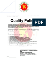 Quality Policy DGDA Bangladesh