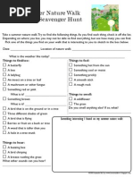 Winter Nature Walk Worksheet