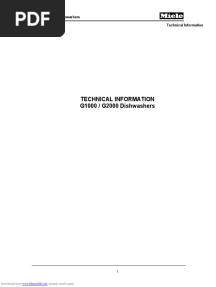 Miele Dishwasher Service Manual