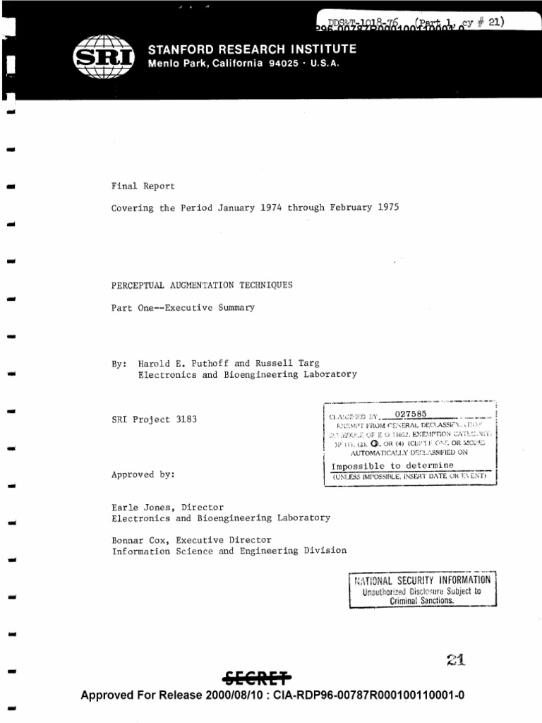 Stargate CIA-RDP96-00787R000100110001-0 | PDF | Perception | Experiment