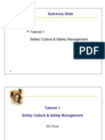 Summary Slide: Tutorial 1 Safety Culture & Safety Management