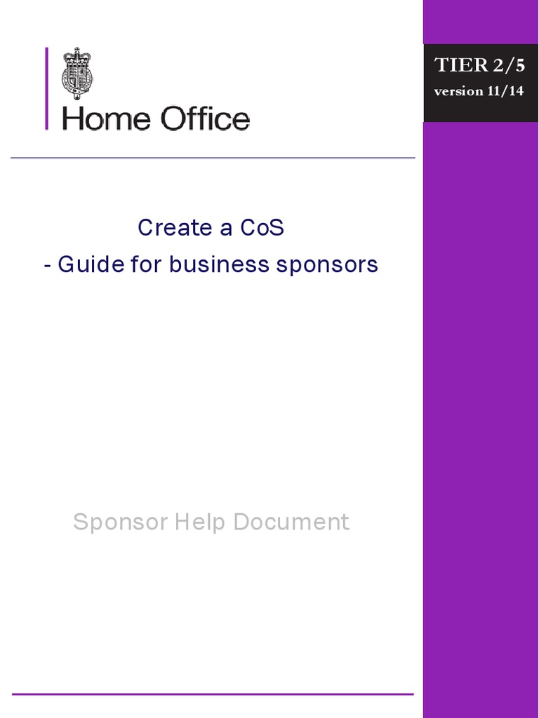 CoS Guide for Business Sponsors | PDF | Salary | Employment