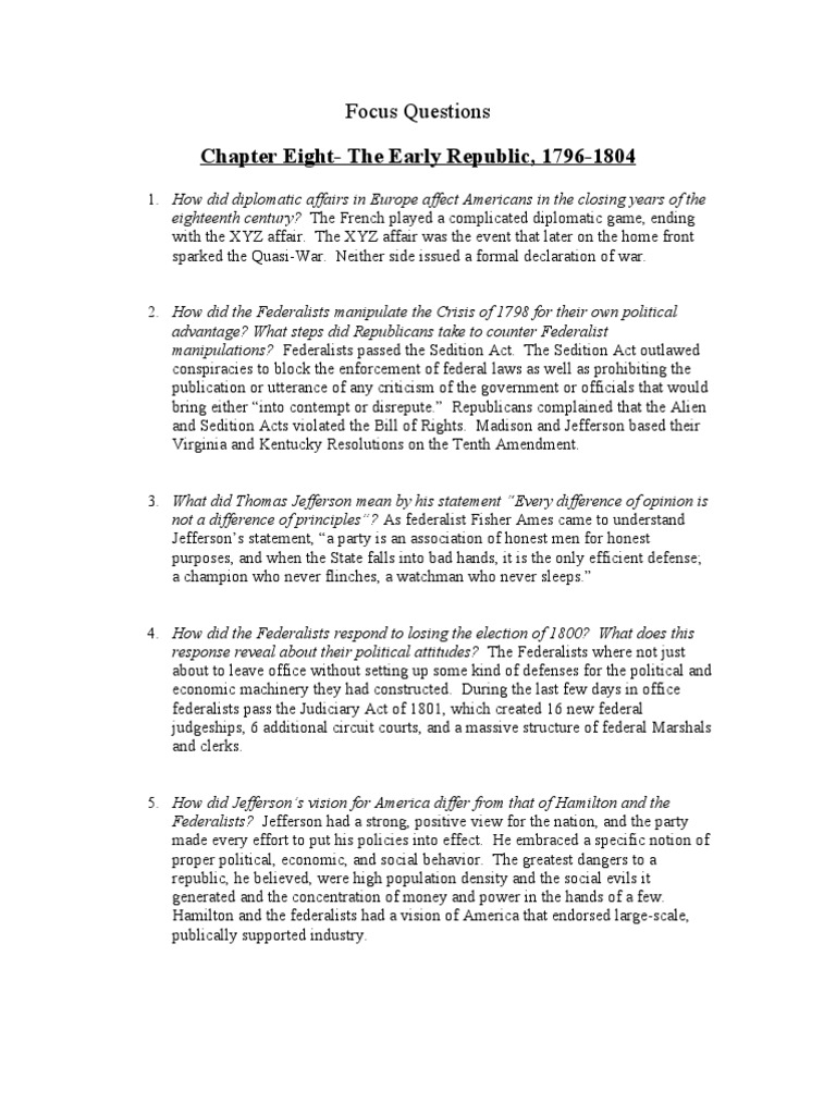 CH 8 The Early Republic 1796 1804 ST | PDF | Thomas Jefferson ...