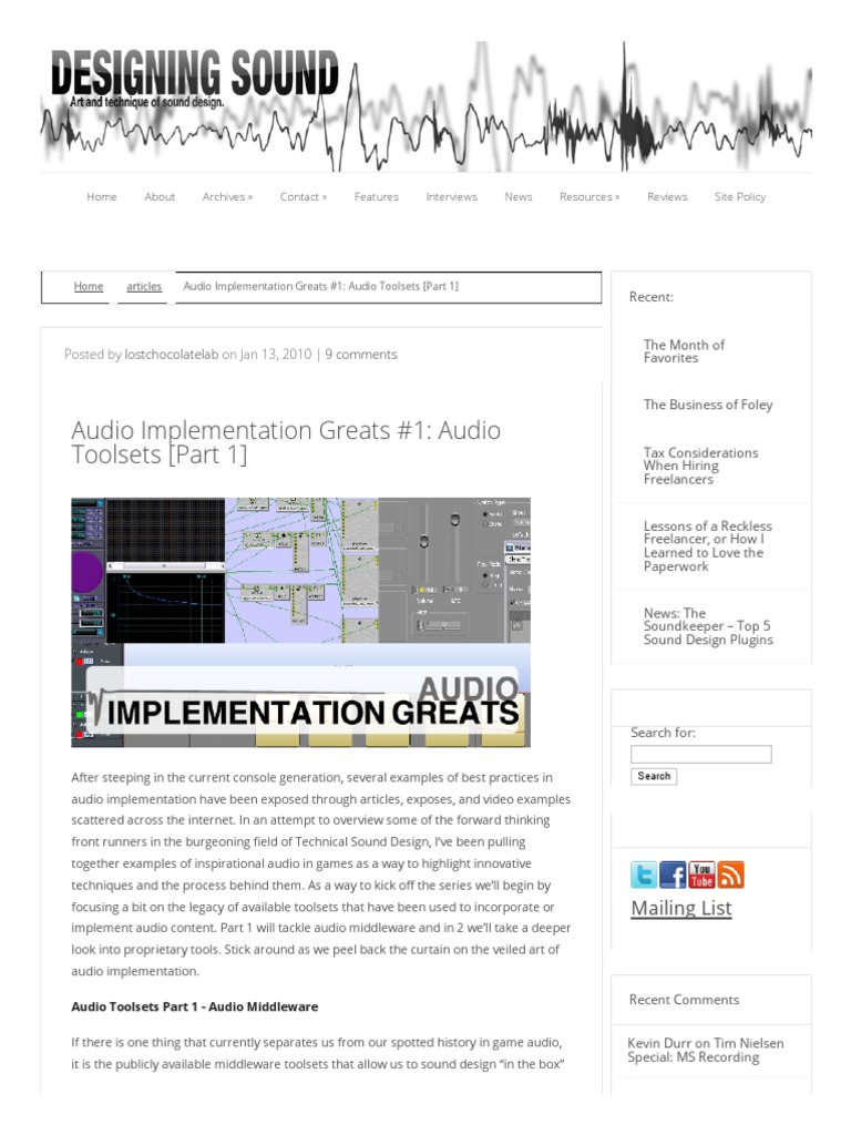 Implementacion de Audio - Tools | PDF | Software Development | Computing
