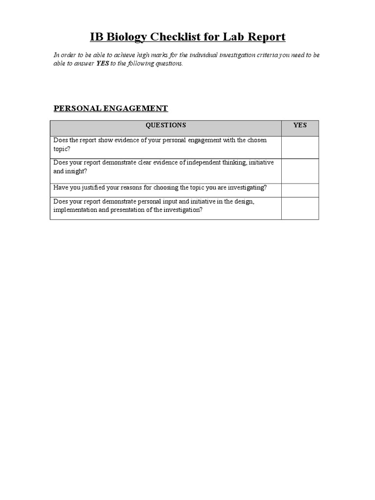 IA Checklist For Lab Report | PDF | Experiment | Accuracy And Precision