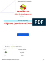 Objective Questions on Electric Current _ Electrical4u