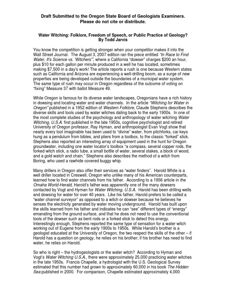Osbge Dowsing Article | PDF | Dowsing | Science