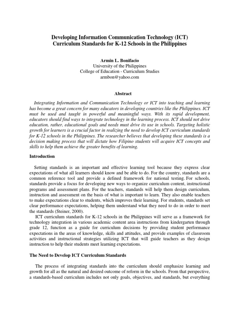 Setting Standard in Education | PDF | Educational Technology | Curriculum