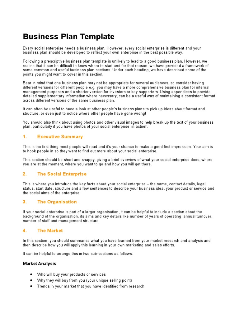 Business Plan Template PDF