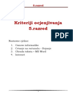 KRITERIJ ZA 5 Razred PDF