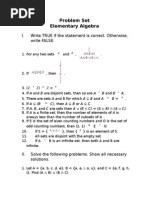 Elementary Algebra Problem Set