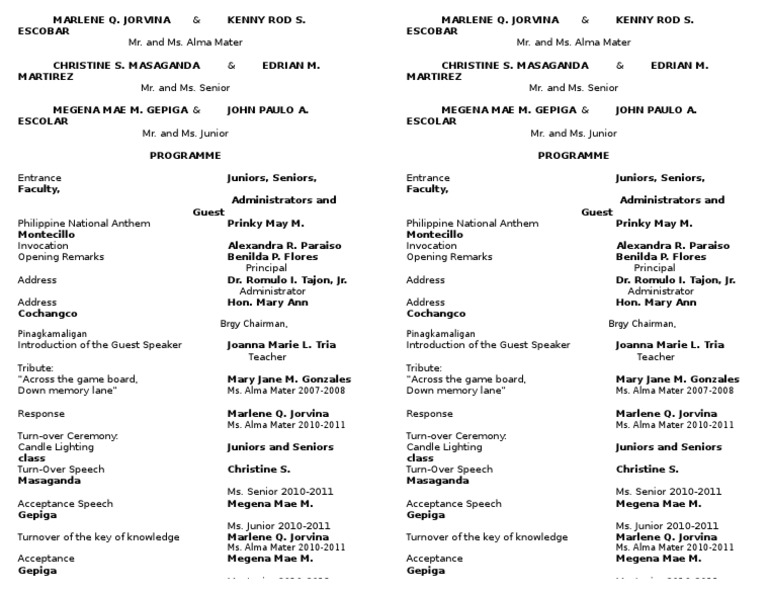 School Ceremony Program Highlights | PDF