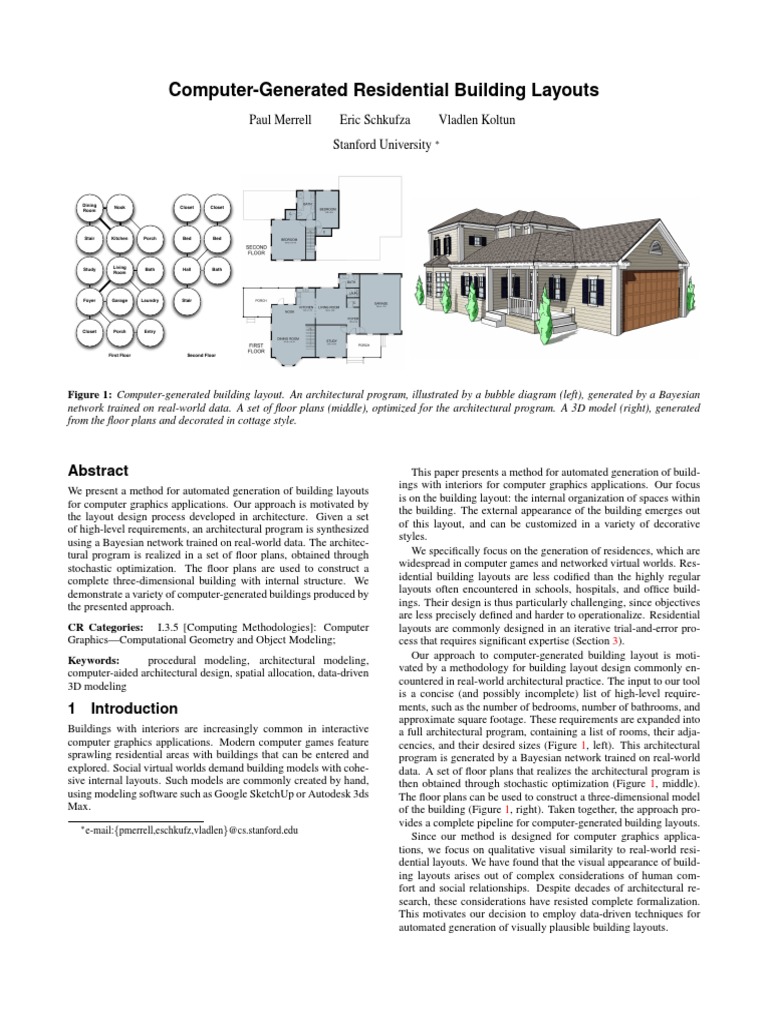 Computer Generated Residential Building Layouts PDF | PDF | Bayesian ...