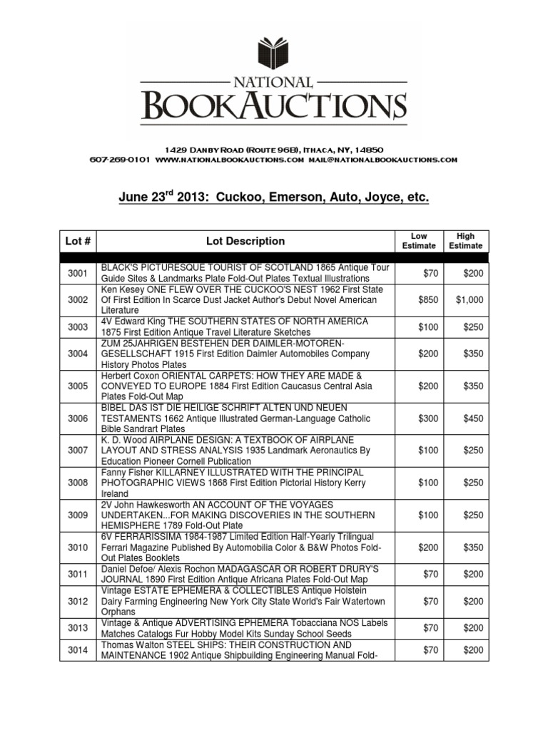 National Book Auctions June 2013 Sale | PDF