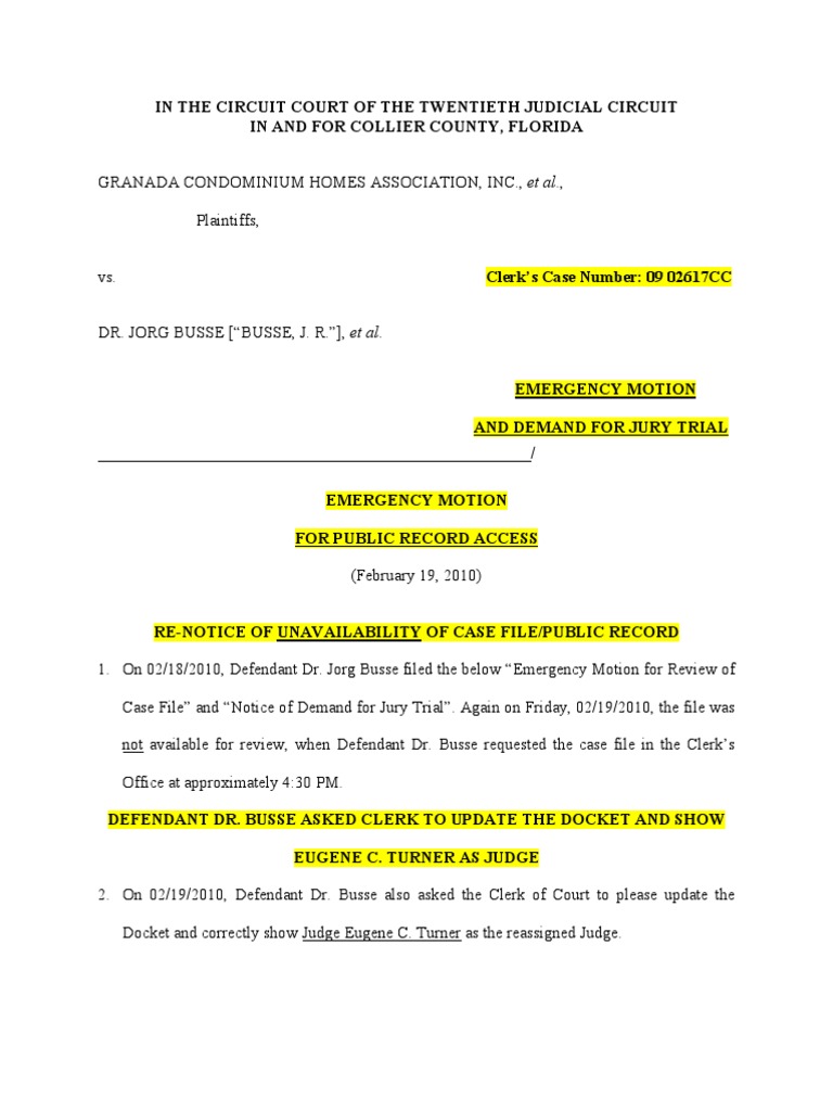 Emergency Motion for Case File Access | PDF | Bankruptcy | Fraud