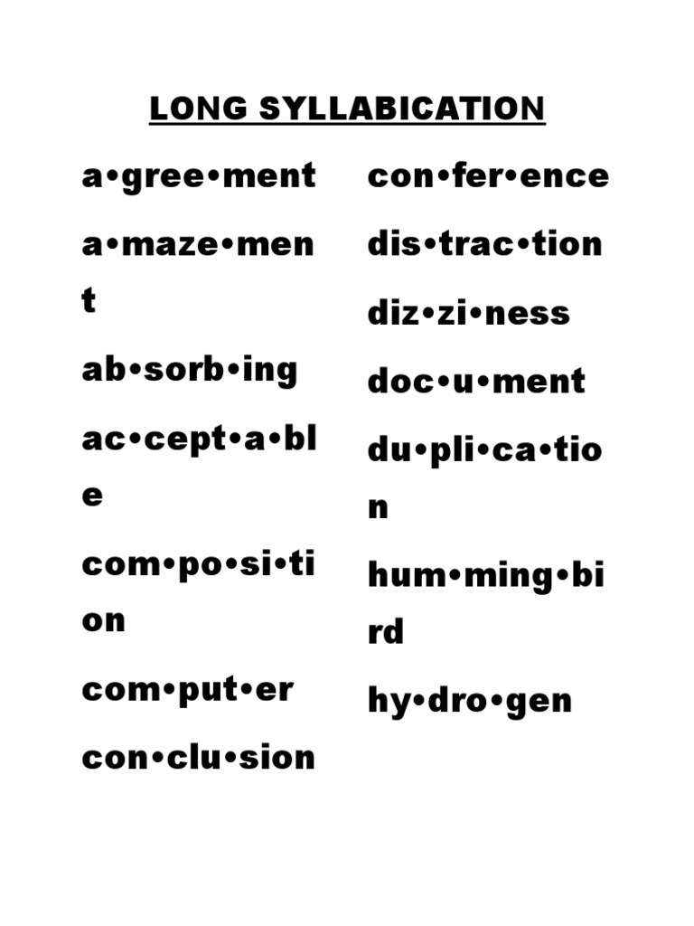 Long Syllabication | PDF | Career & Growth | Social Science