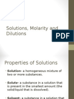 Solution Molarity and Dilution