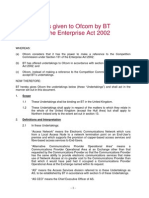 Undertakings given to Ofcom by BT pursuant to the Enterprise Act 2002
