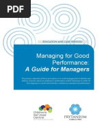 Managing For Good Performance A Guide For Managers