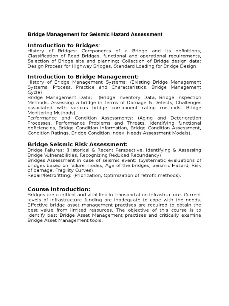 Bridge Management & Seismic Assessment | PDF | Science & Mathematics ...