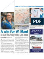 Maui News 2015 Joe Pluta Realtor West Maui Hospital Advocate