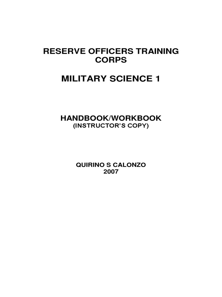 ROTC Military Science 1 Handbook | PDF | Staff (Military) | Courage