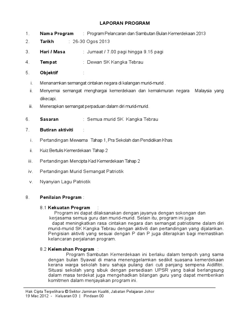 Laporan Kemerdekaan 2013 Pdf