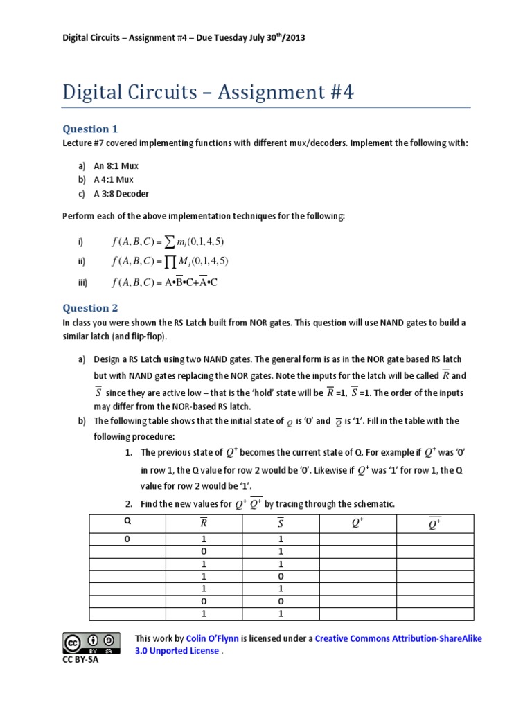Assignment 4 Digital Electronics Electronic Design