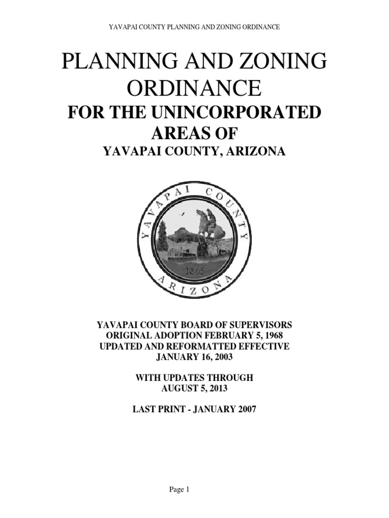 Yavapai County Zoning Ordinance Overview | PDF | Zoning | Government