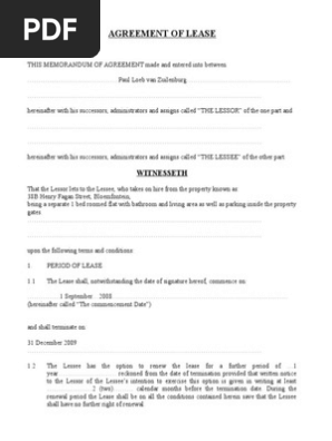 38 b Agreement of Lease