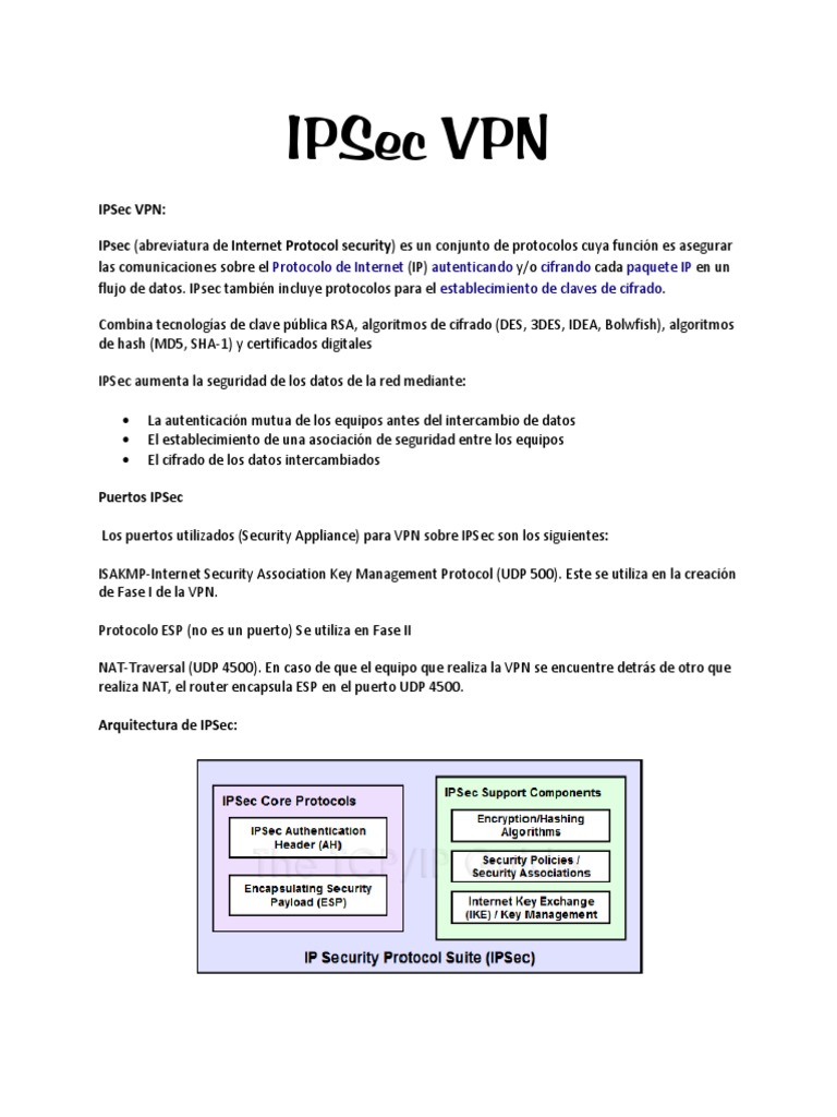 Guía Completa sobre IPSec VPN | PDF | Dirección IP | Red privada virtual