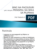 Pahambing Na Pagsusuri Sa Mga Prinsipal Na Wika