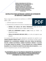 Carpeta de Expediente - Instructivo y Formatos para Servicio Comunitario 1-2015