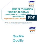 Programme Du Cycle de Formation QHSE Conseil SepOctNov2014