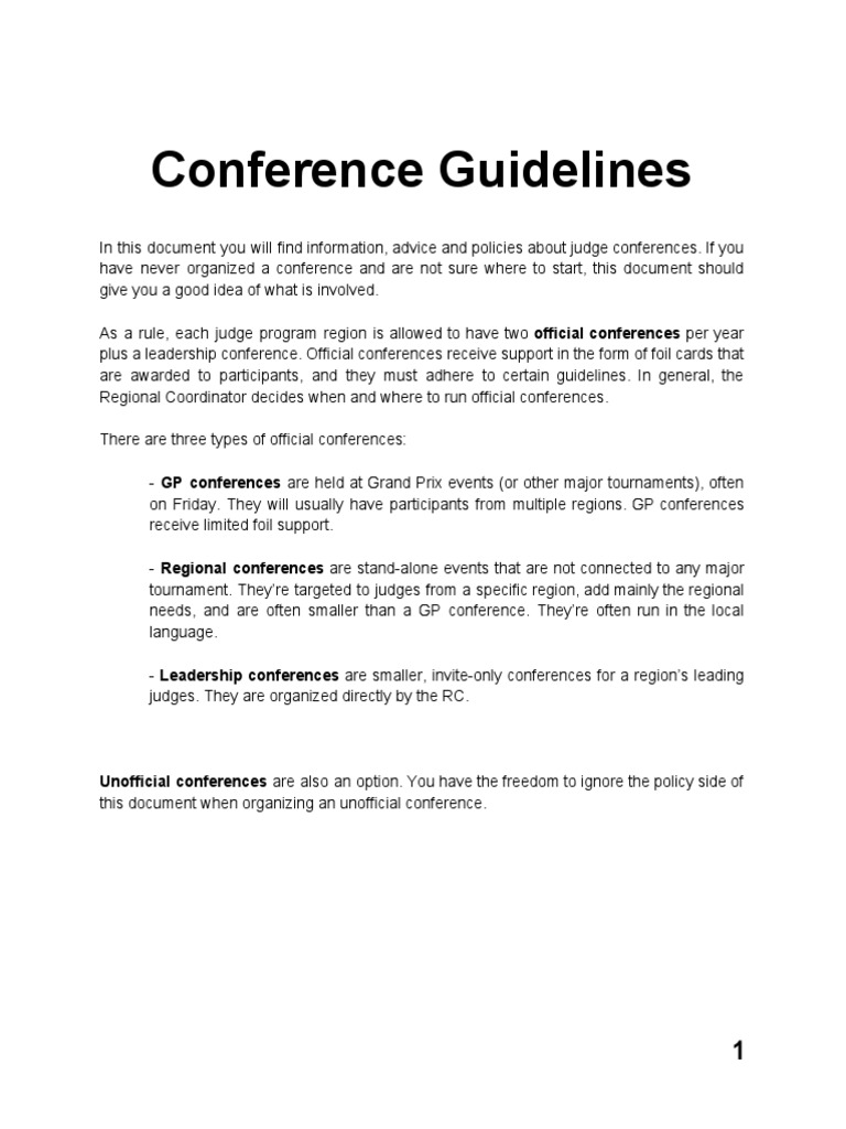ConferenceGuidelines May2015version | PDF | Lunch | Internet Forum