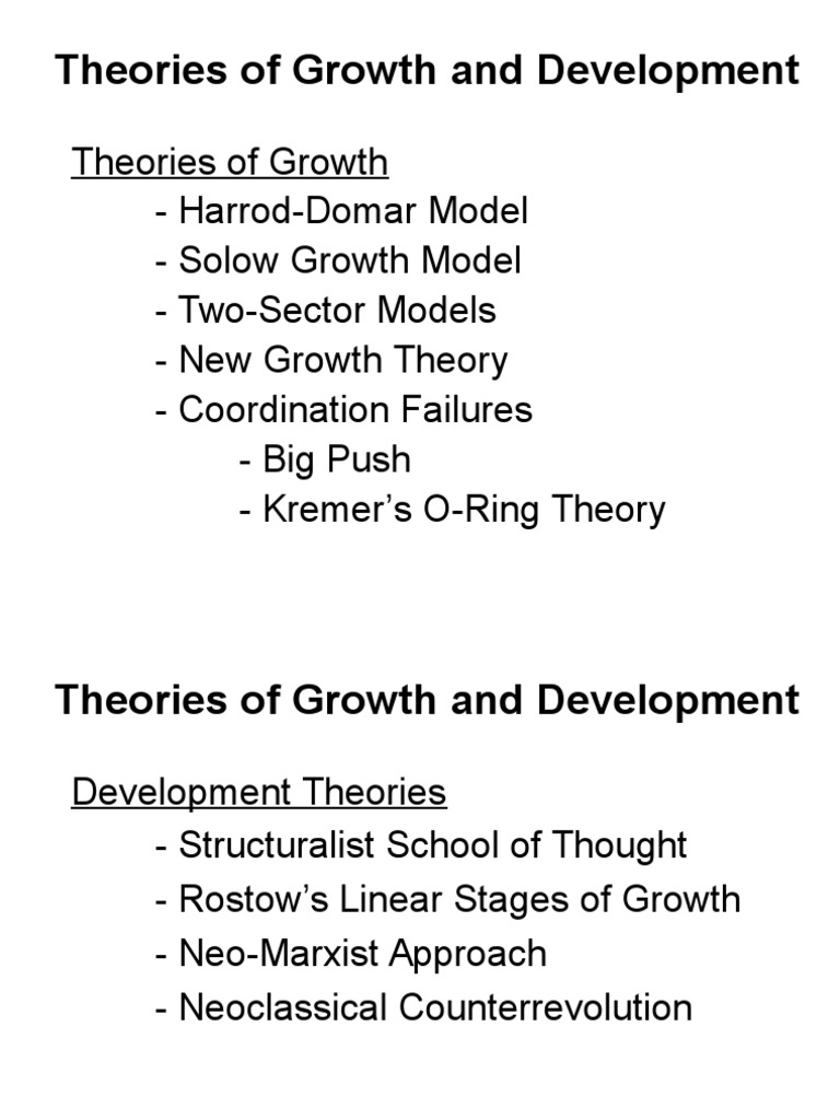 Theories of Growth and Development Overview | PDF | Economic Growth ...