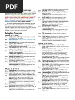 Lista de Magias de Suplementos