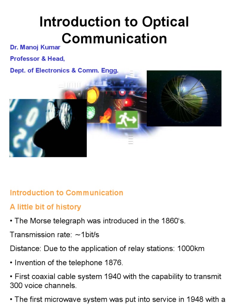 Introduction To Optical Communication | PDF
