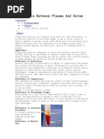 serum vs plasma