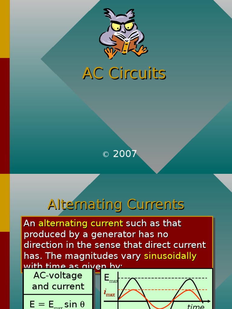 Alternating Current | PDF | Inductor | Electrical Impedance