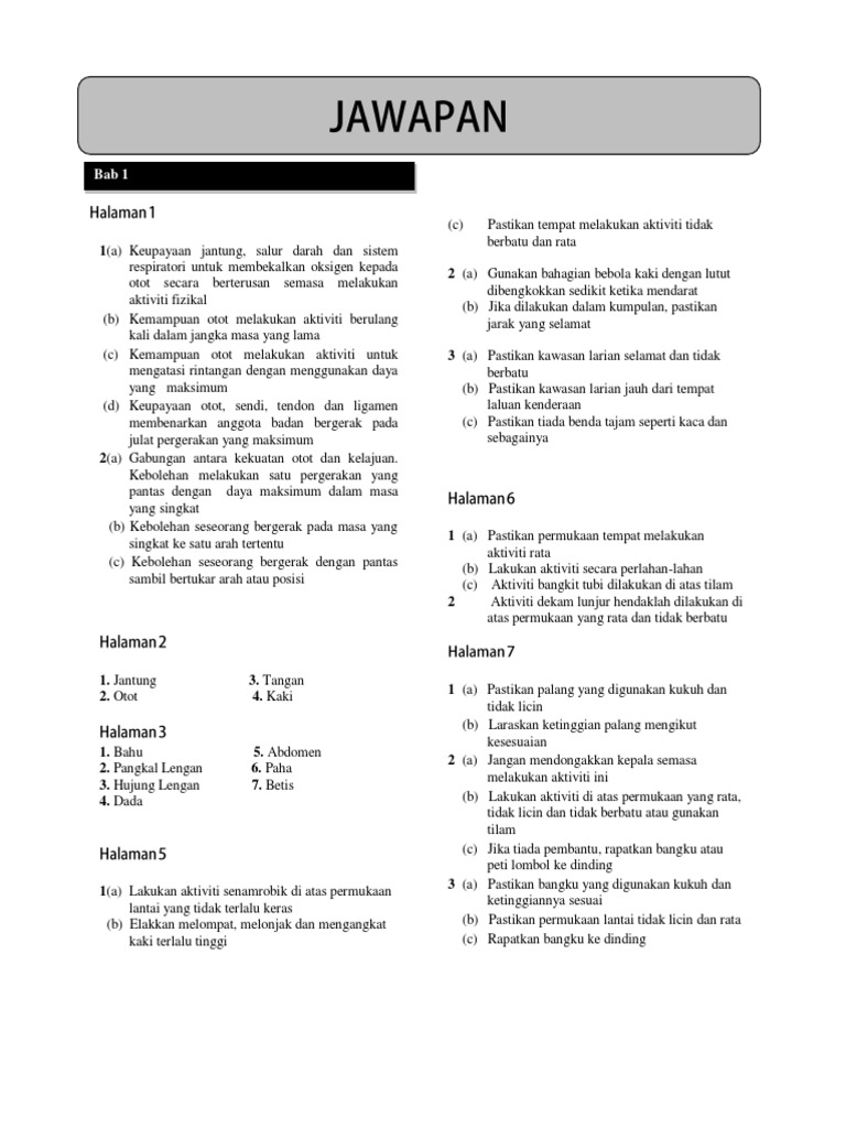 Jawapan Pjk Tingkatan 1 Pdf